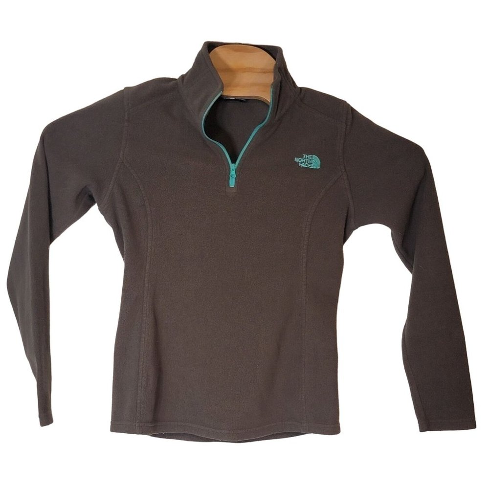 The North Face‎ 1/4 Zip Pull Over Warm Up Jacket Fleece Green Size XS Women's